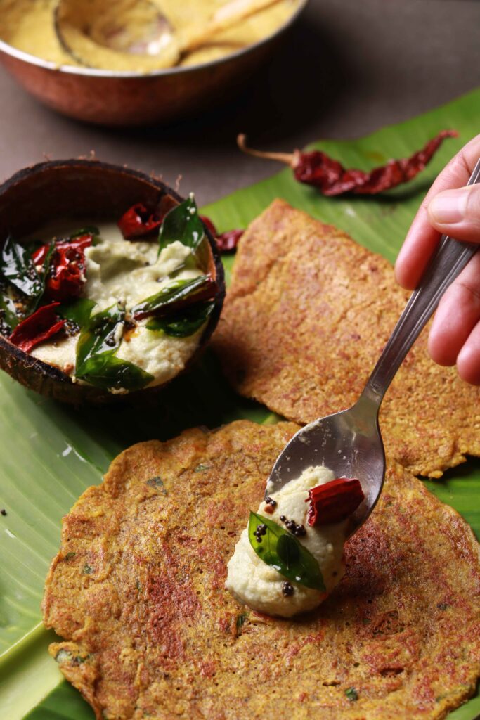 Pouring Coconut Chutney