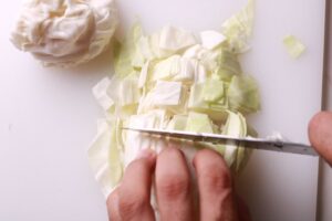 Precisely diced cabbage