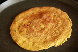 Chilla on hot pan