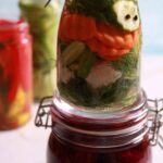 Preserving vibrant pickled veggies.