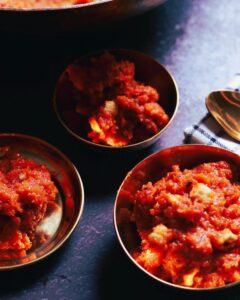 Sweet carrot halwa close-up.