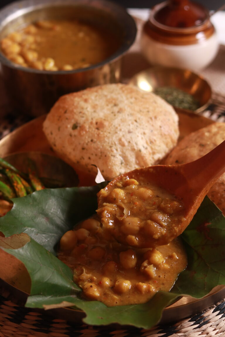 Chole with piping hot poori