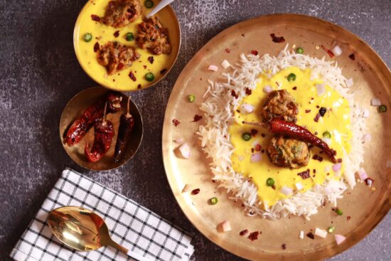 Delicious Kadhi Pakora with Rice