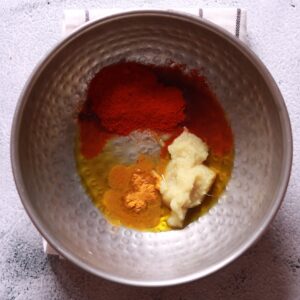 Vibrant Kashmiri Chilli Powder in chicken tikka