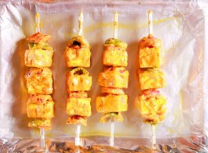 Tray in oven, Tikka perfection.