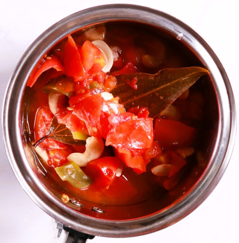 Grind ingredients in processor of making makhani sauce recipe