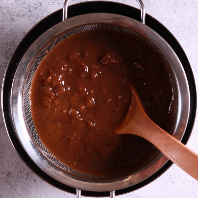 Straining tamarind pulp