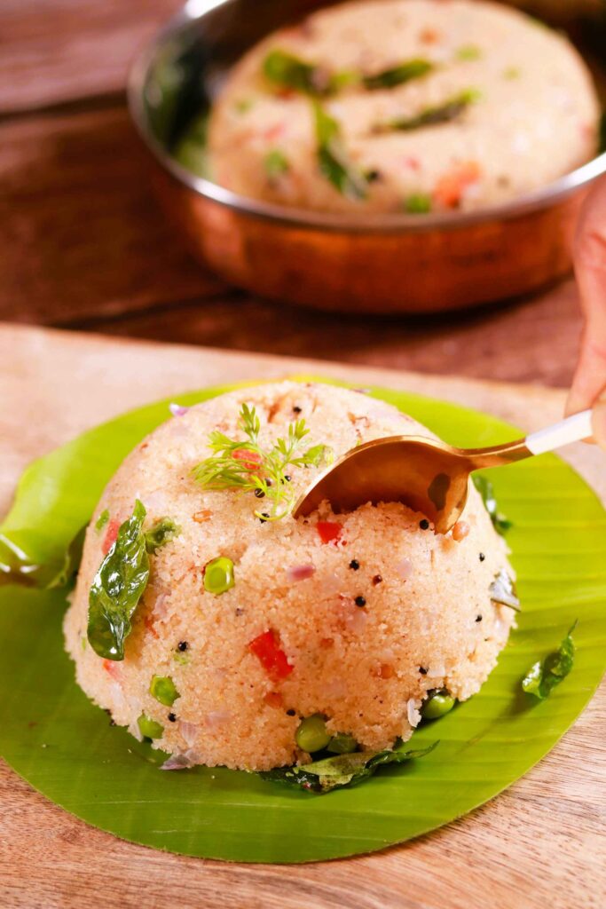 Tasty Upma with Spoon