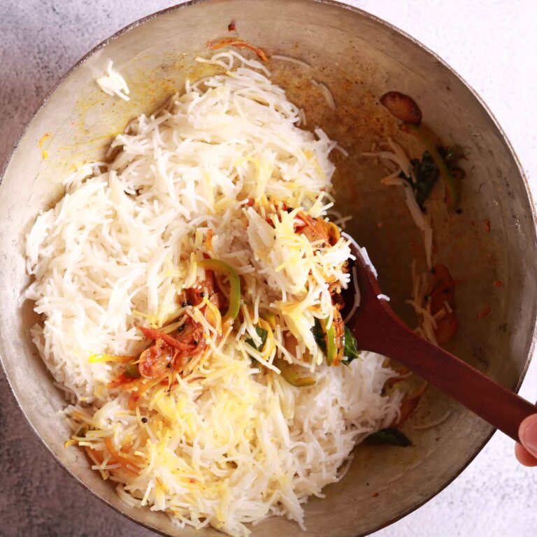 Stirring Mixed Ingredients (Semiya Upma)