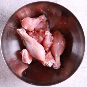 Washing raw chicken