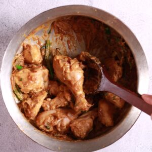 Cooking marinated chicken