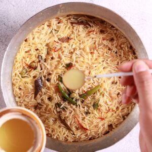 Ghee poured on rice