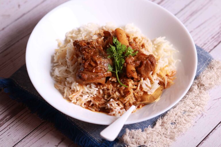 Mutton Rogan Josh with rice