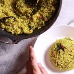 Coriander rice on plate