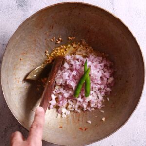 Sautéing onions and chili