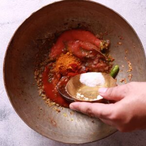 Sautéing masala with spices