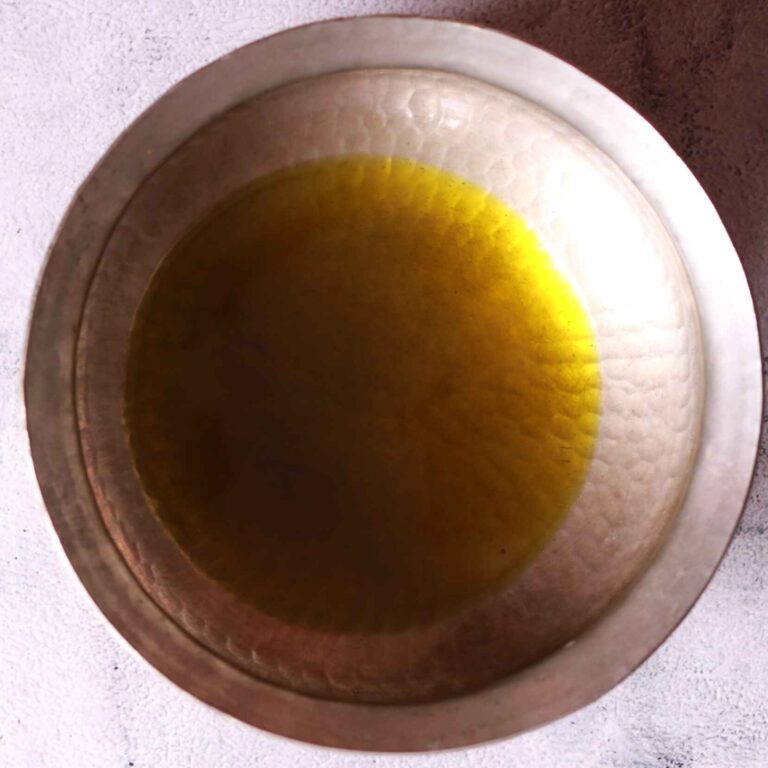 Heating oil in a pan