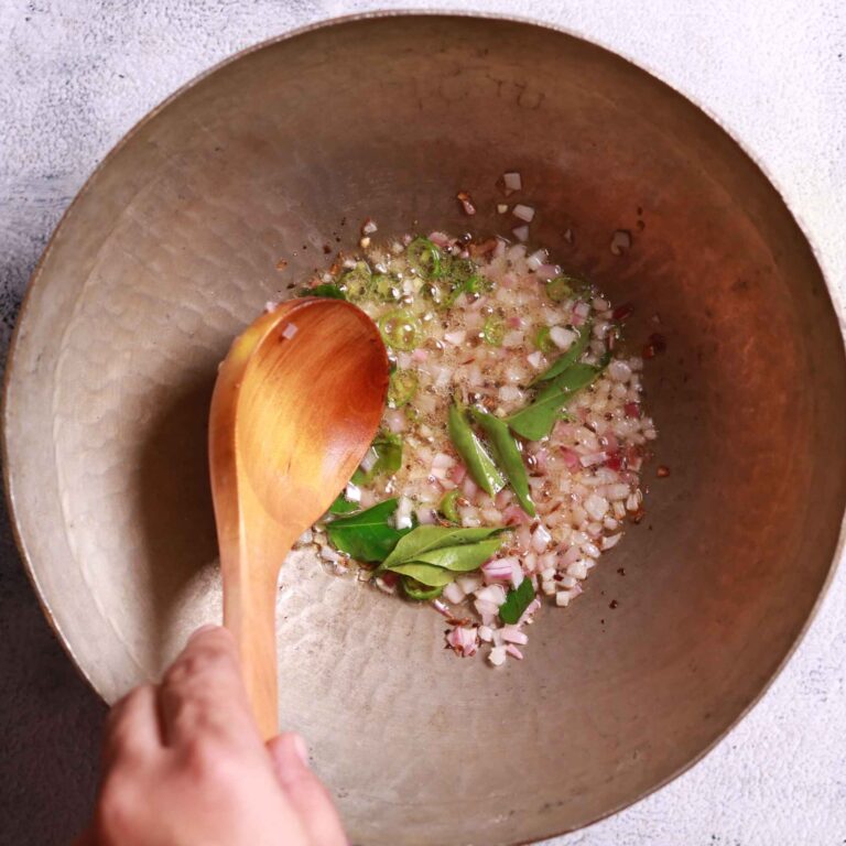 Sautéing onions and aromatics