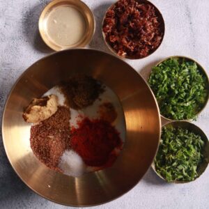 Mixing curd and spices