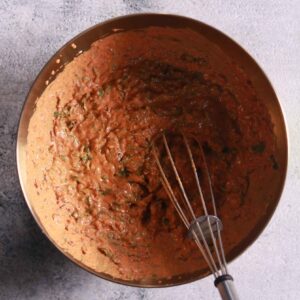 Whisking ingredients to mix