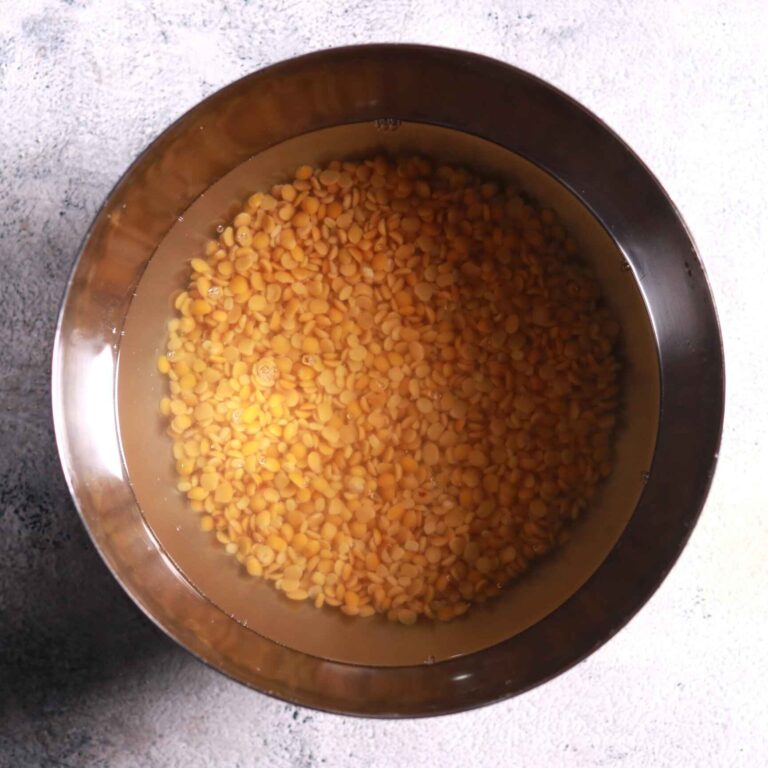 Soaking dal in water