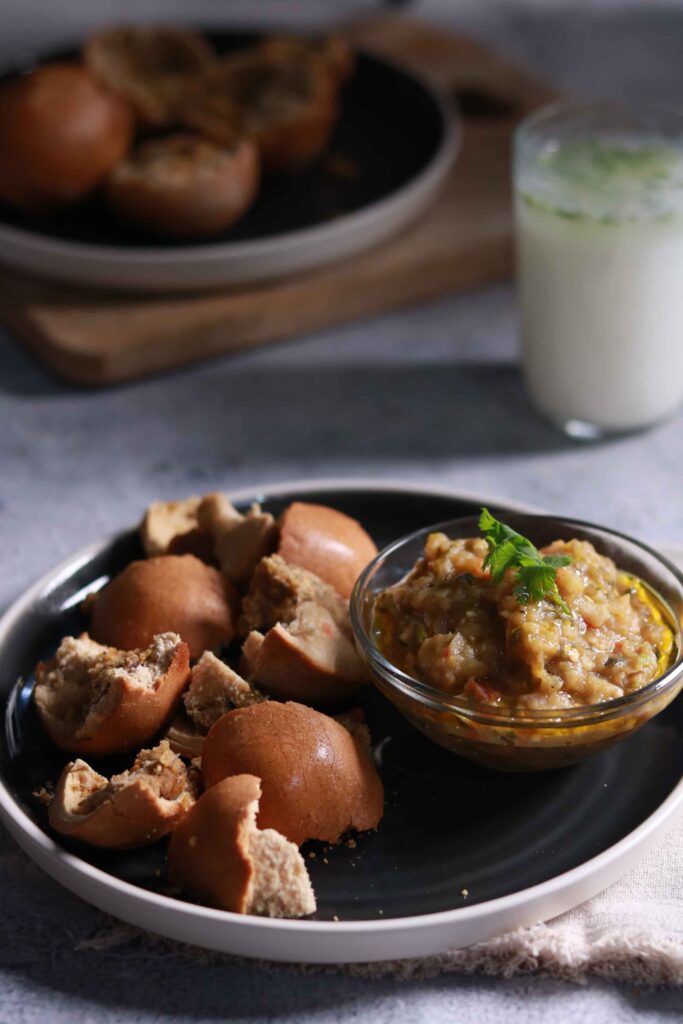 Elegant litti chokha platter