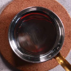 Heating oil in pan