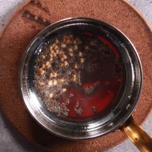 Tempering mustard and urad dal