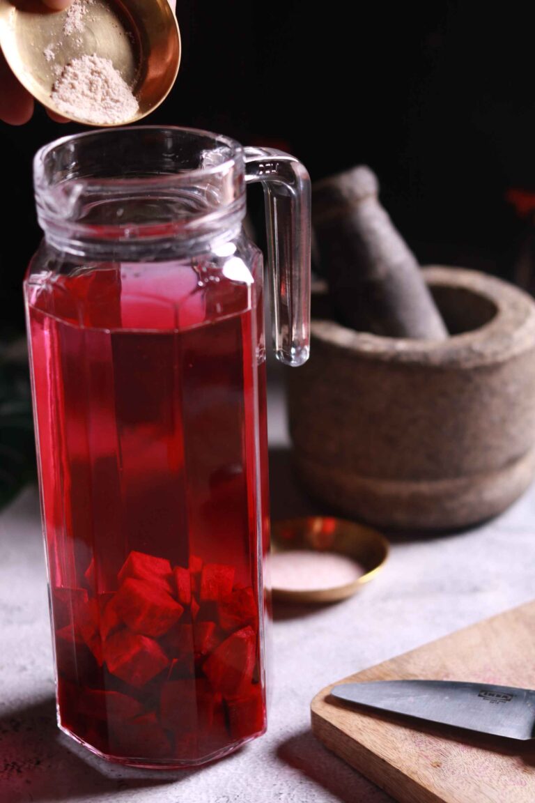 Beetroot with salt and hing