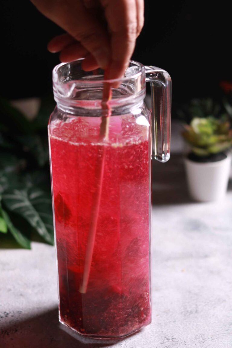 Stirring spiced beetroot mixture