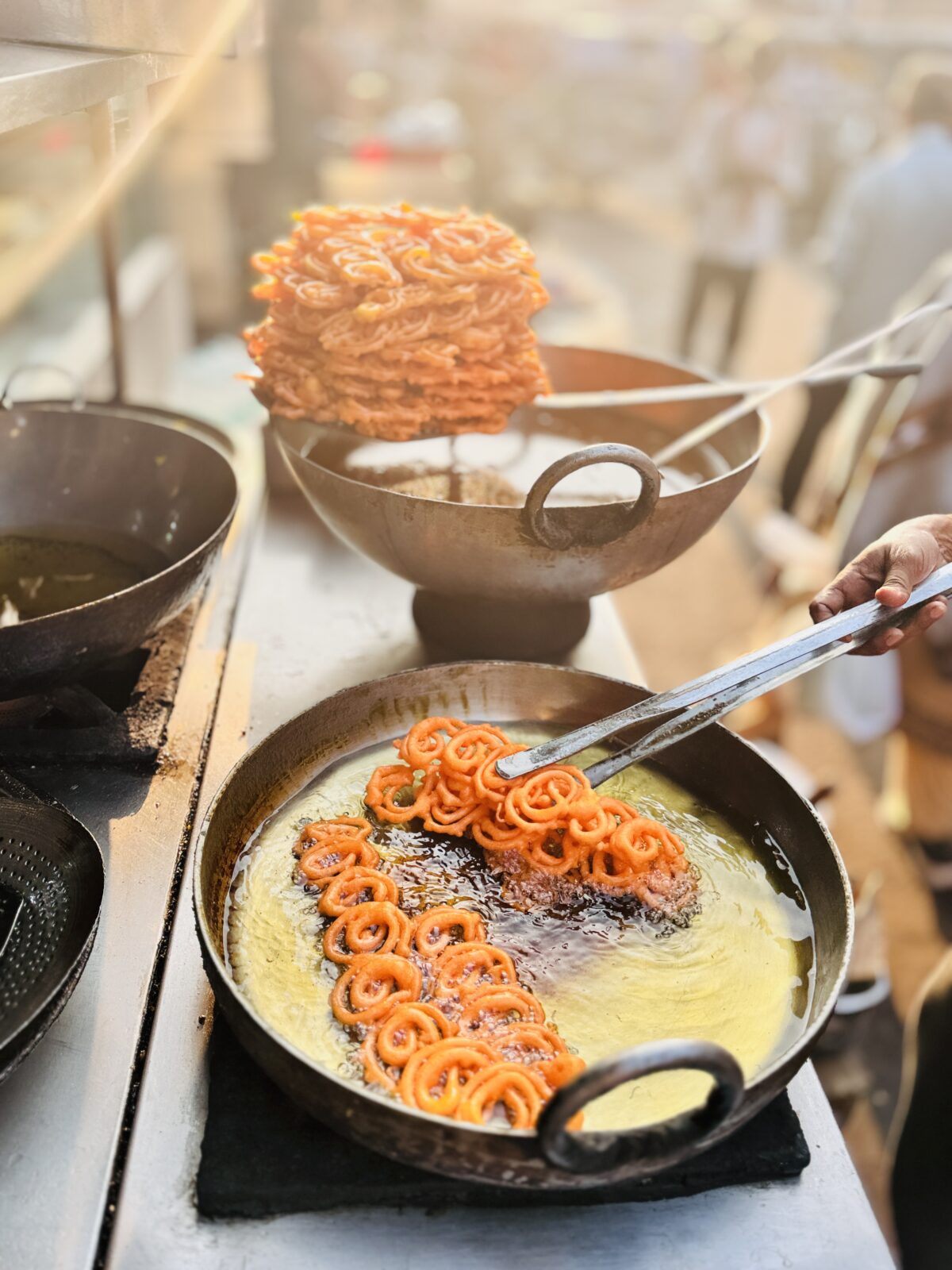 Golden fried jalebi