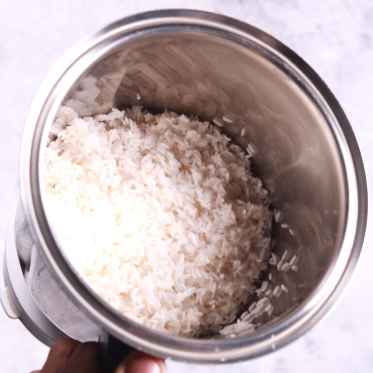 Draining soaked rice
