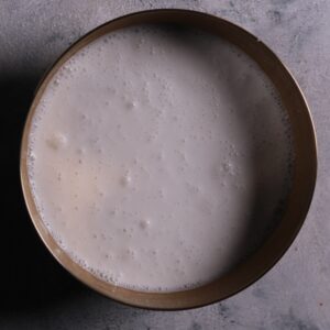 Pouring rice batter