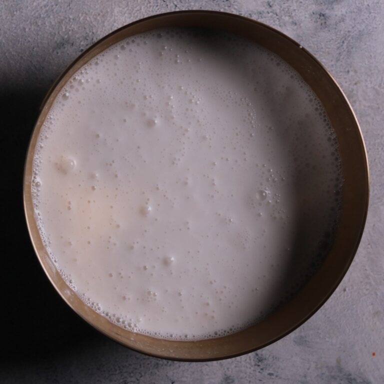 Pouring rice batter