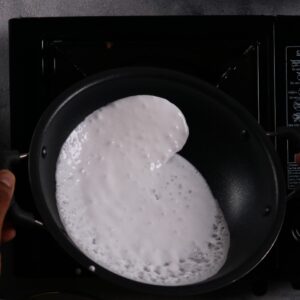 Swirling batter in pan