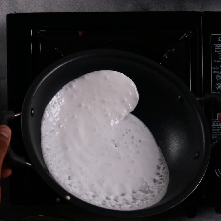 Swirling batter in pan