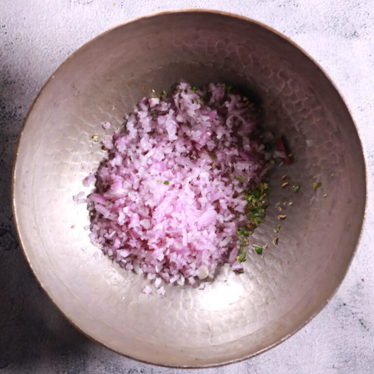 Cooking onions and chilies