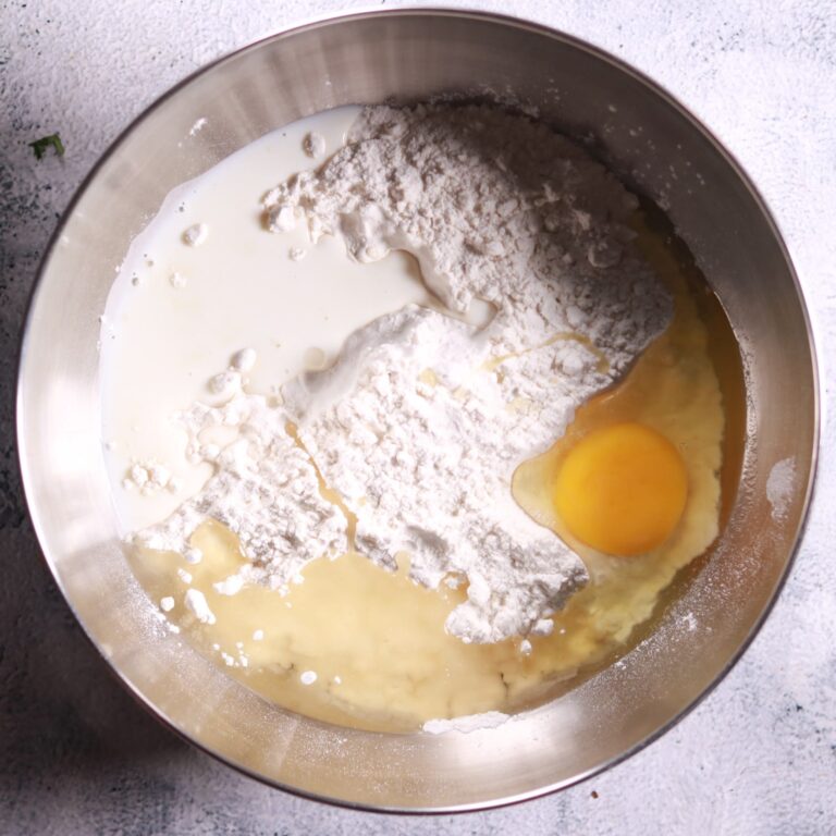 Mixing batter ingredients