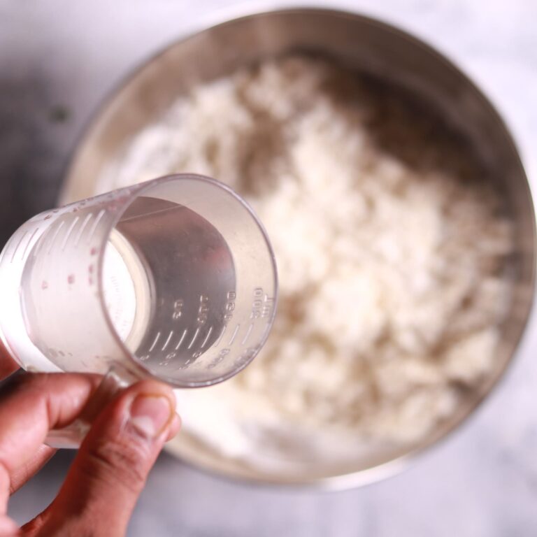 Mixing dough with water