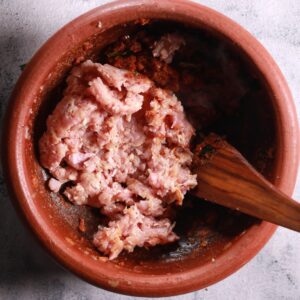 Cooking minced chicken