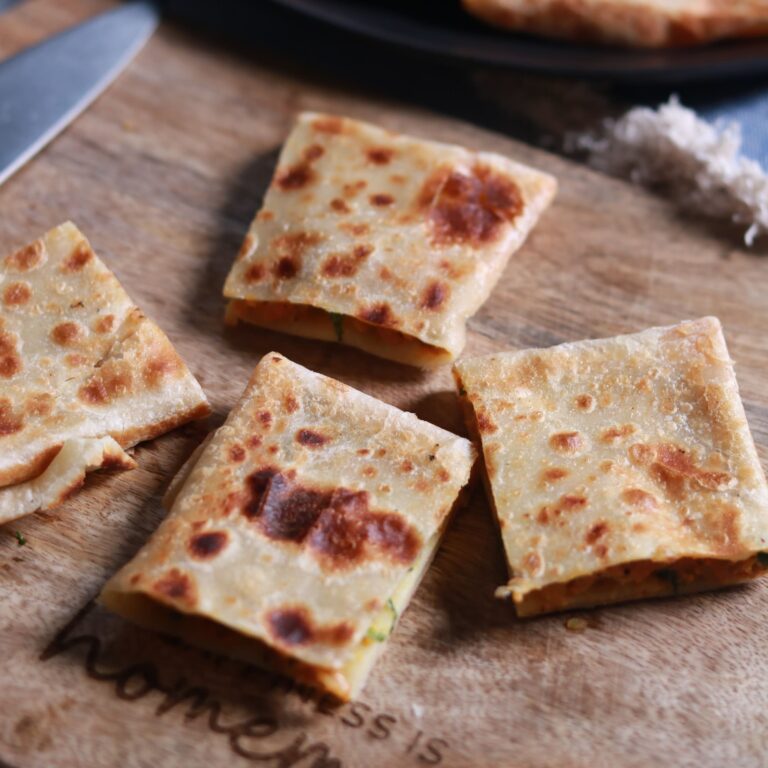 Serving murtabah pieces