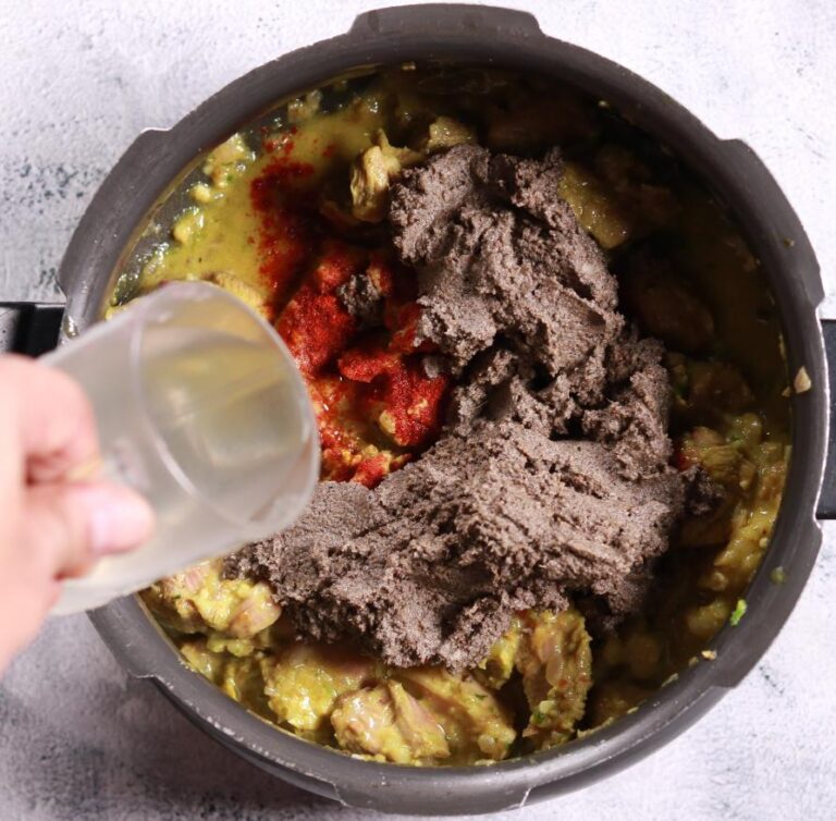 Add water salt mutton