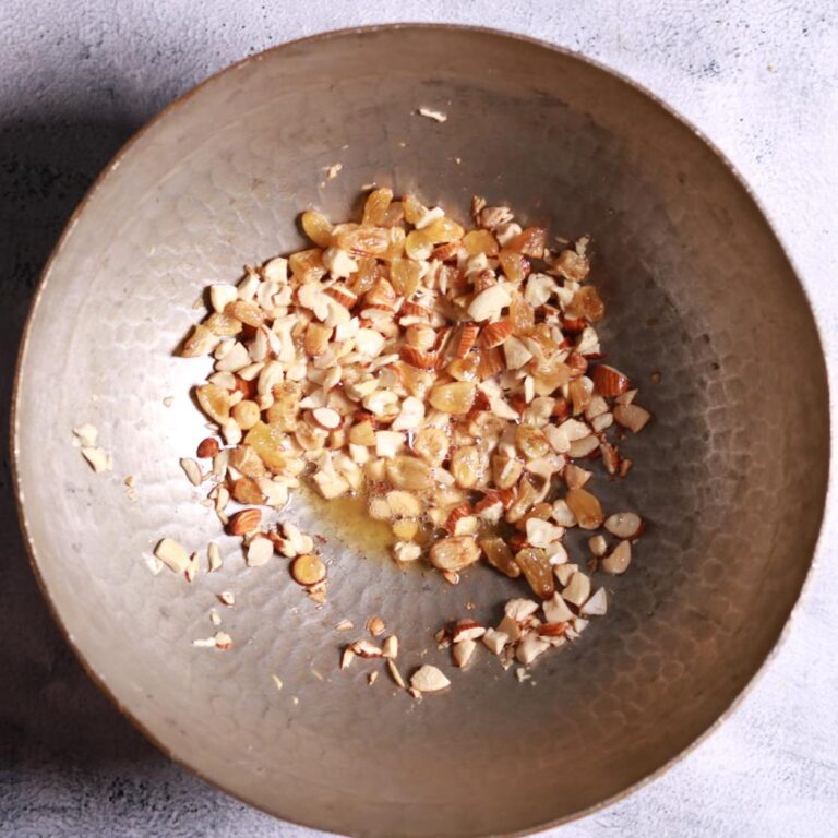 Sautéing dry fruits ghee