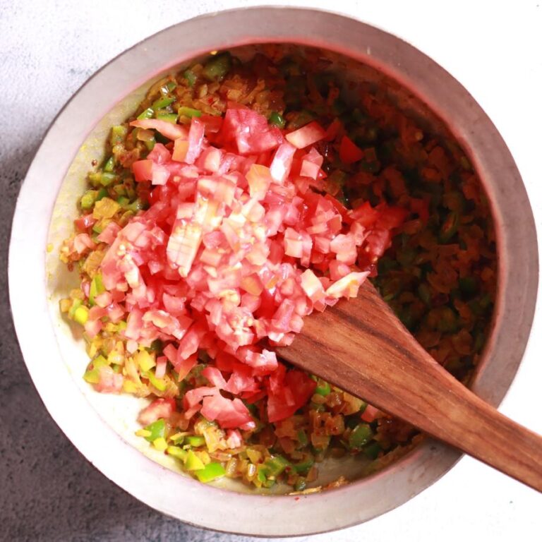 cooking chopped tomatoes