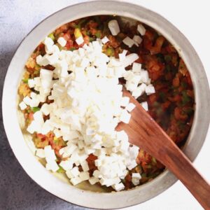 paneer cooking in pan