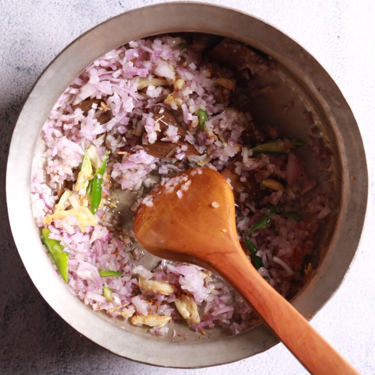 Cooking chopped onions