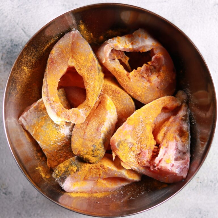 Fish salt turmeric marinade