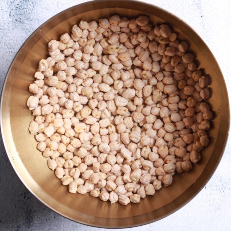 Chickpeas soaking in water bowl