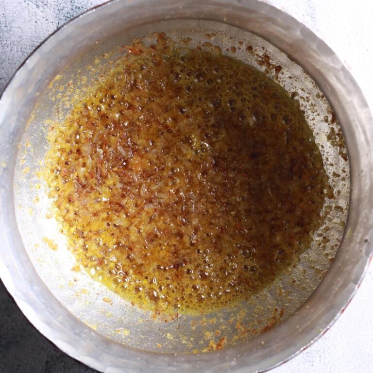 Ginger garlic paste cooking brown