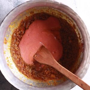 Tomato paste green chilies masala
